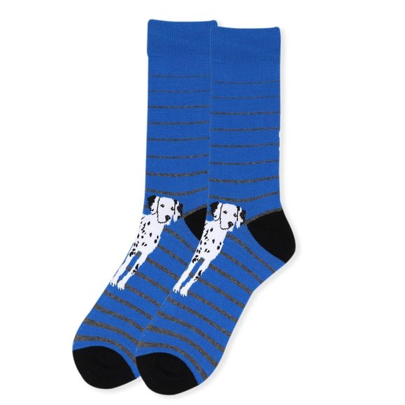 Men's Novelty Dalmatian Dogs Socks - Blue - Picture 2 of 3